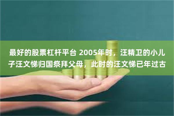 最好的股票杠杆平台 2005年时，汪精卫的小儿子汪文悌归国祭拜父母，此时的汪文悌已年过古