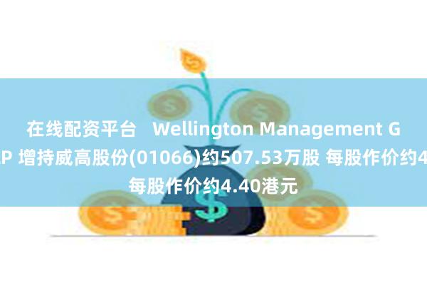 在线配资平台   Wellington Management Group LLP 增持威高股份(01066)约507.53万股 每股作价约4.40港元